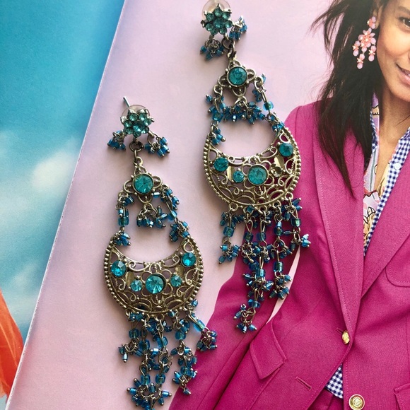 Blue Pageant Earrings - Picture 2 of 6